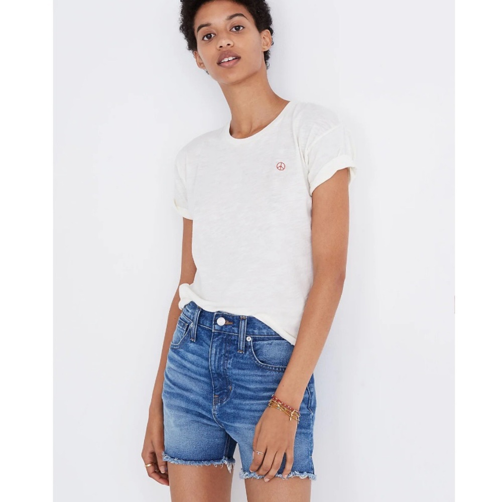 Madewell The Perfect Jean Short in Butler Wash size 26 High-rise Cut-off Cotton